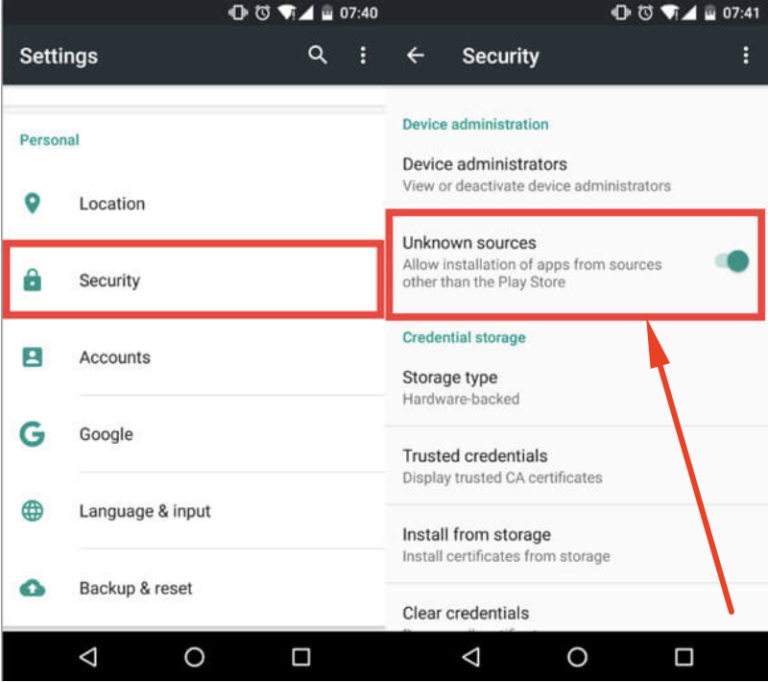 allow unknown app sources configuration