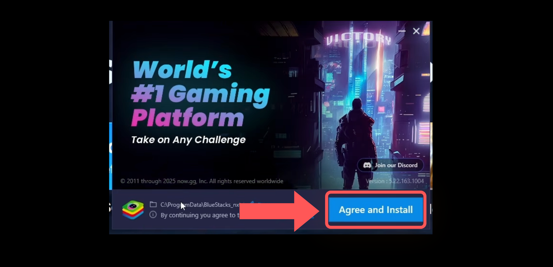 BlueStacks setup wizard main window